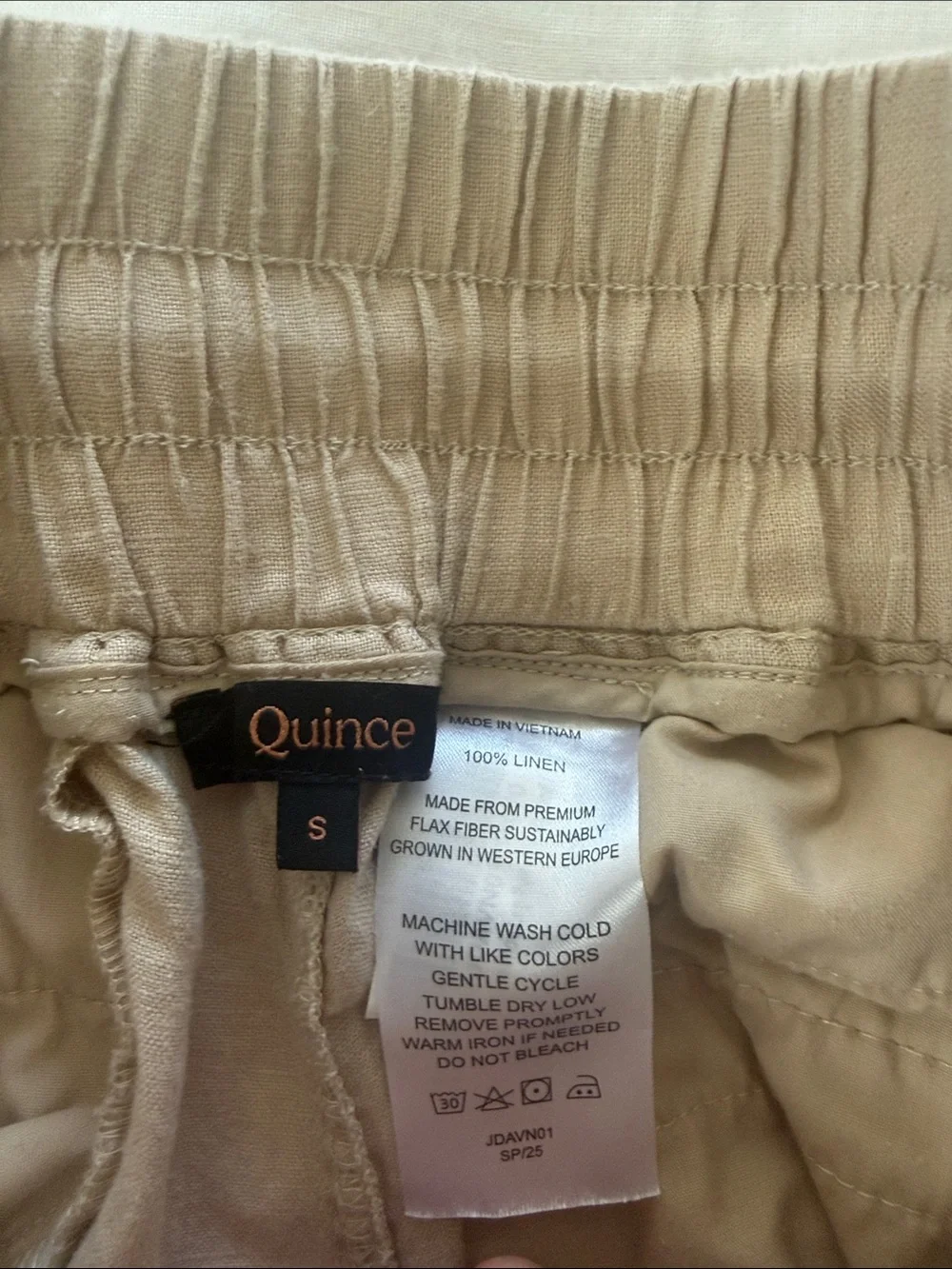 Quince 100% European Linen Cropped Wide Leg Pants High Waist in Driftwood